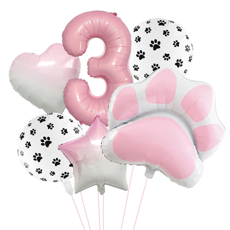 Animal Party Dog Cat's Paw Aluminum Balloon