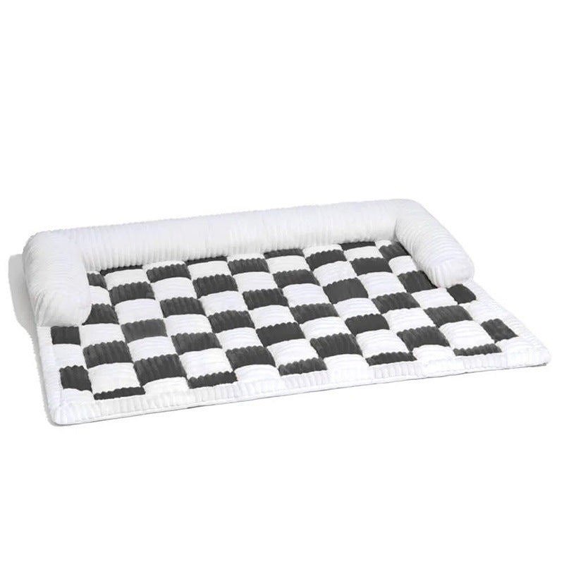 Chessboard Grid Warm Dog Bed